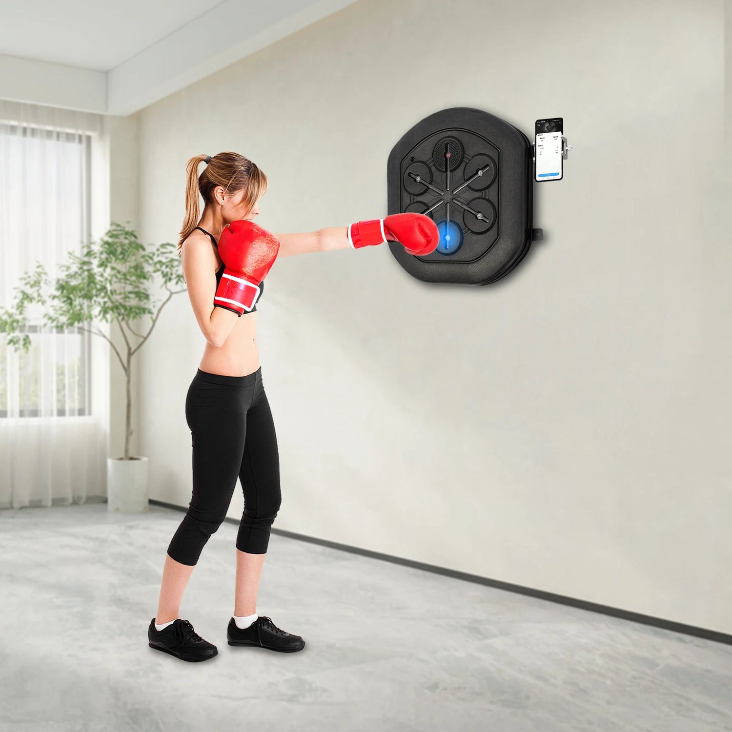 Music Boxing Machine Wall Mounted LED Light Boxing Equipment by Home for Health and Beauty