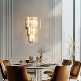 Crystal Wall Lamp Modern 3-Layer Wall Crystal Sconce Light E14 Led Corn Lights by Home for Health and Beauty