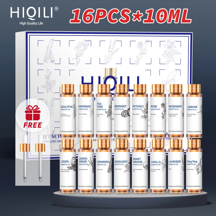 16 Piece Essential Oils Set Lavender Eucalyptus Jasmine and More by Home for Health and Beauty