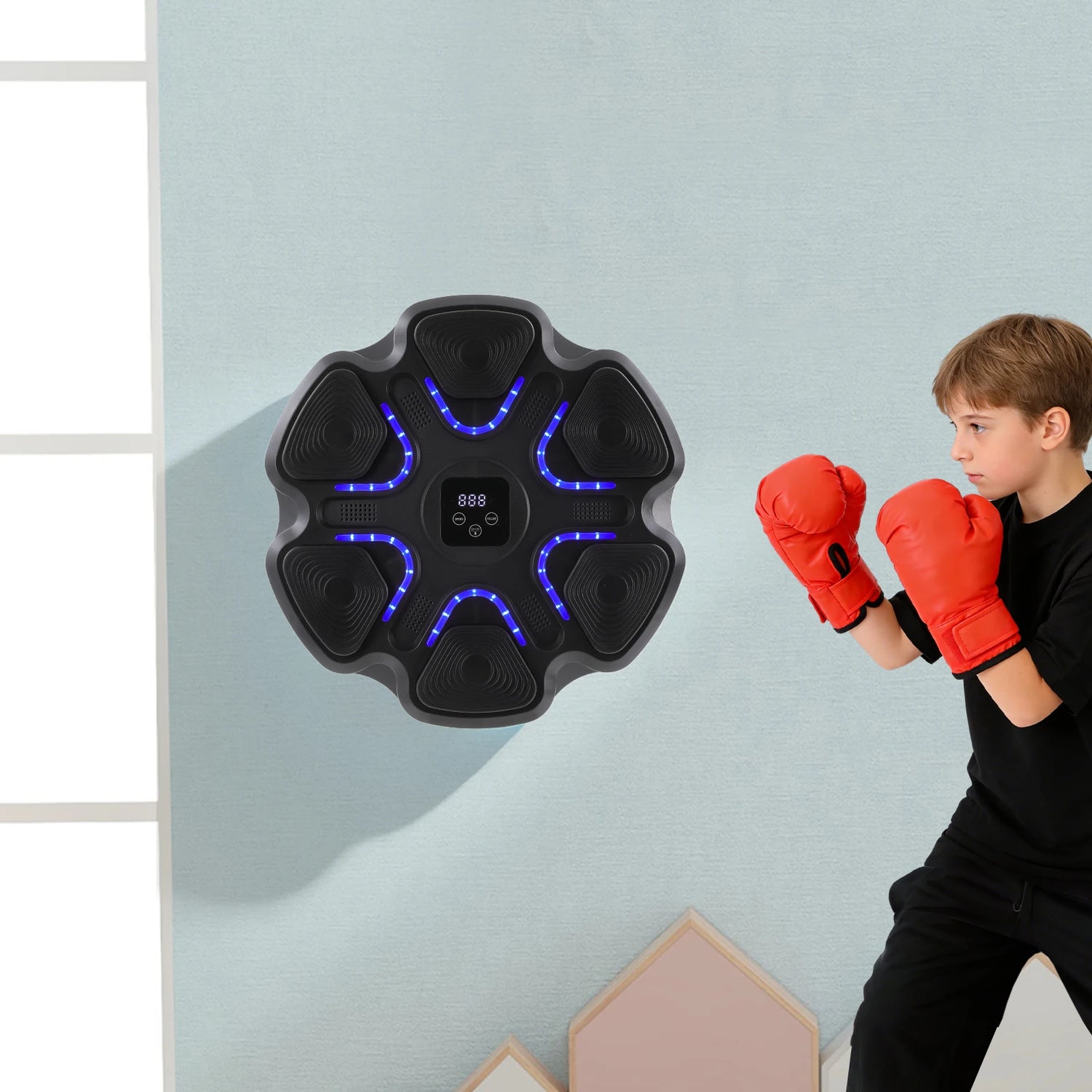 Hexagon Music Boxing Target With Dazzling Light, 9 Speed Settings And 9 Intensity Modes Smart Boxing Pad, Boxing Target Workout Machine For Adults, Children by Home for Health and Beauty