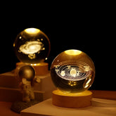 3D Moon Crystal Ball Astronomy Galaxy Solar System Saturn Luminous Balls Snow Glass Globe Night Light Home Desktop Decoration solar system sphere stand globe earth gyro ball planet by Home for Health and Beauty