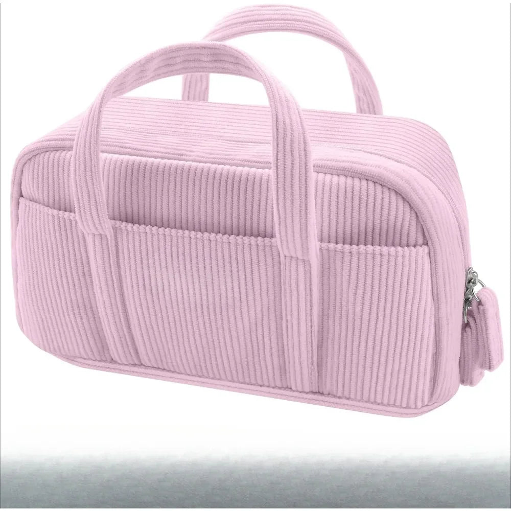 Soft Corduroy Pencil Case With Zipper Organizer