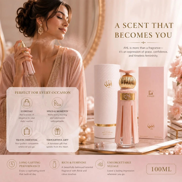 AHL By Ahmed Al Maghribi 100ml EDP Perfume Oriental de Longa Duração Presente Ideal para Feriados, Dia das Mães e Aniversários by Home for Health and Beauty