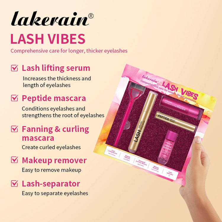Lash & Brow Set Eyebrow Eyelash Growth Serum Peptide Mascara Eyelash Eyebrow Longer Fuller Thicker Curling Lash Eye Care Makeup by Home for Health and Beauty