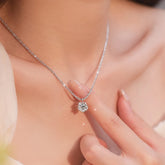 Real Moissanite Diamond Pendant Necklace 925 Sterling Silver Cauliflower Chain by Home for Health and Beauty