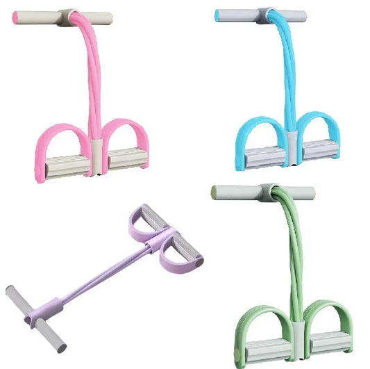 4 Tube Resistance Bands Latex Pedal Exerciser Sit-up Pull Rope Expander