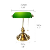 Desk lamp Table Light glass banker‘s lamp zipper switch for bedroom home stuy restaurant library office light night lamp by Home for Health and Beauty