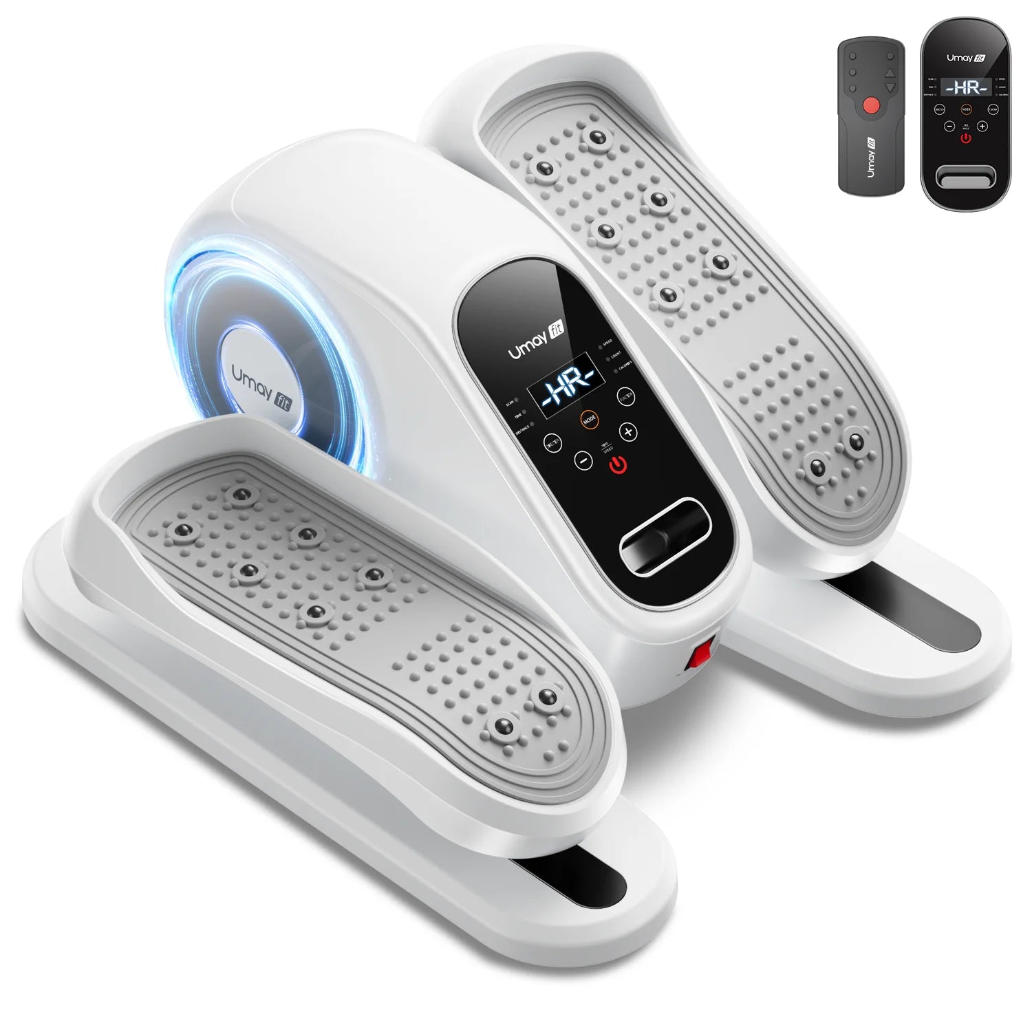 Electric Elliptical Machine Compact Under-Desk 12 Speed Forward Reverse Remote Control Auto Manual Modes for Home Office by Home for Health and Beauty