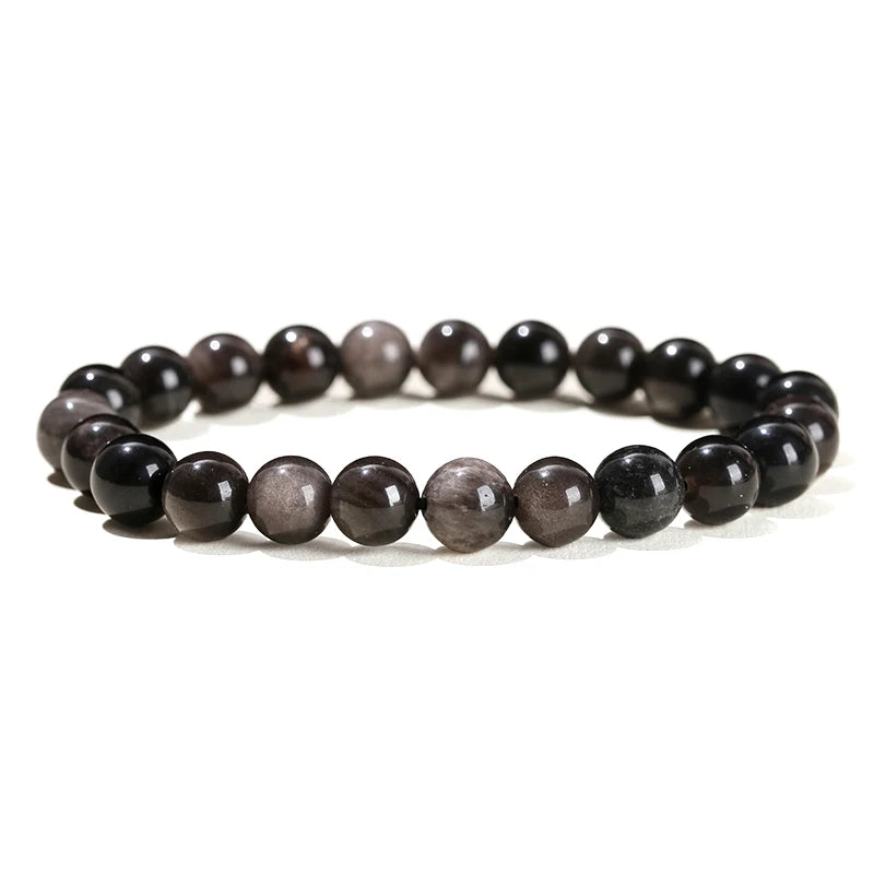 JD Natural Stone Beads Bracelet Amethyst Tiger Eye Crystal Quartz Agate Gem Beads Bangles Women Men Reiki Healling Jewelry Gift by Home for Health and Beauty