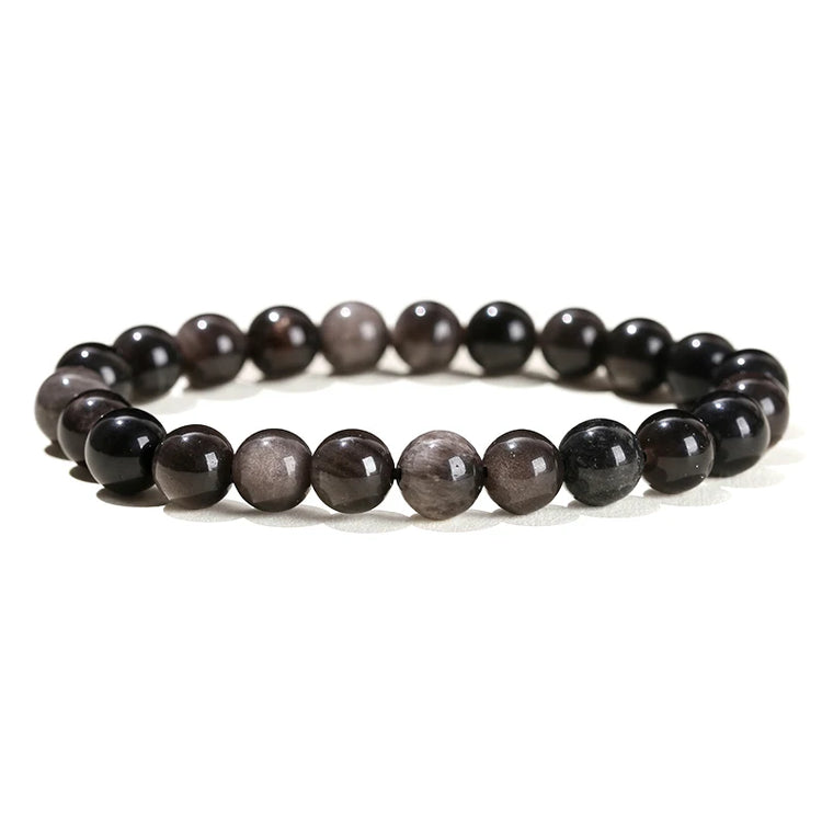 JD Natural Stone Beads Bracelet Amethyst Tiger Eye Crystal Quartz Agate Gem Beads Bangles Women Men Reiki Healling Jewelry Gift by Home for Health and Beauty
