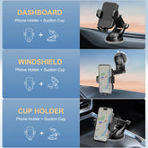 Wireless Car Charger Phone Holder 15W Fast Charge Mount iPhone by Home for Health and Beauty