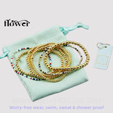Waterproof Charm Beads Stackable Bracelets Bangles Fashion Fine Jewelry Gift For Women Anniversary Birthday by Home for Health and Beauty