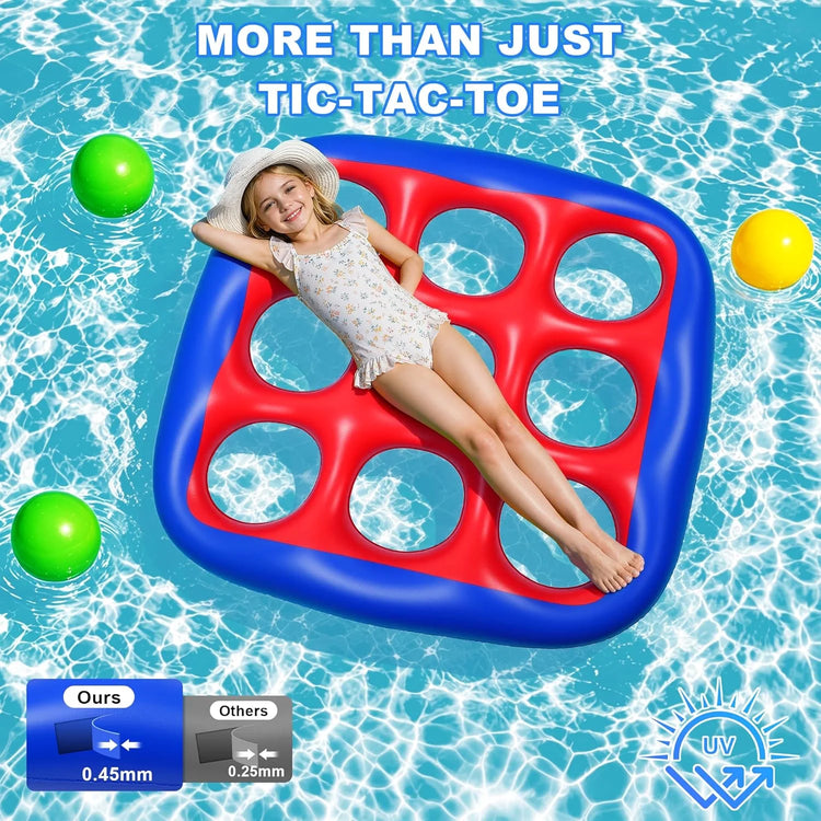 Pool Games Set- Tic-Tac-Toe Inflatable Pool Toys with 10 Balls Fun Summer Swimming Pool Party Beach Lawn Outdoor Camping Party Float Game Water Ball Toys for Adults Teens Kids 2-10 Players by Home for Health and Beauty