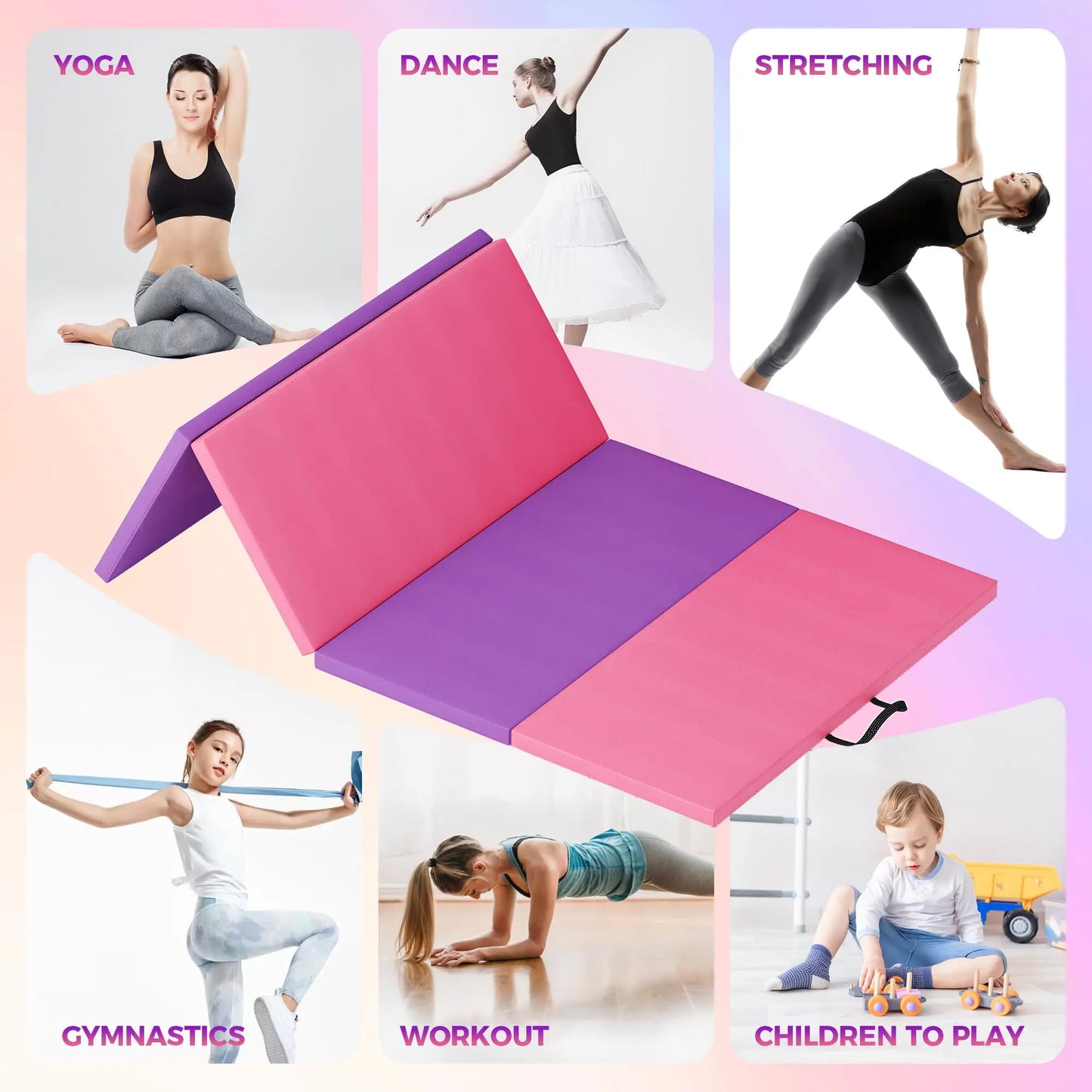 Folding Gymnastics Mat For Yoga Pilates Aerobics Exercise