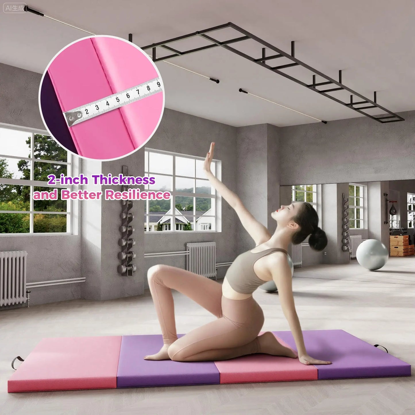 Folding Gymnastics Mat For Yoga Pilates Aerobics Exercise