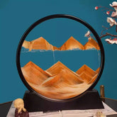 3D Moving Sand Art Picture Round Glass Deep Sea Sandscape Hourglass Quicksand Craft Flowing Sand Painting Office Home Decor Gift by Home for Health and Beauty