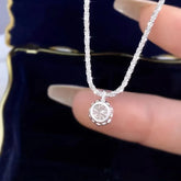 Real Moissanite Diamond Pendant Necklace 925 Sterling Silver Cauliflower Chain by Home for Health and Beauty