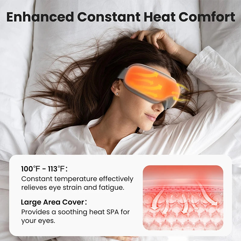 Eye Massager With Heat And Bluetooth For Migraine Relief