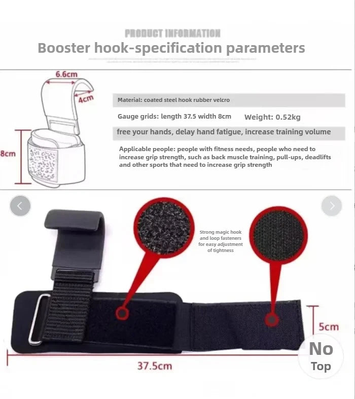 1/2PC Non-Slip Weight Lifting Hookspremium Pair of Straps Weightlifting Deadlift Chin Pull Up and Exercise Fitness Hook Training by Home for Health and Beauty