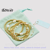 Waterproof Charm Beads Stackable Bracelets Bangles Fashion Fine Jewelry Gift For Women Anniversary Birthday by Home for Health and Beauty