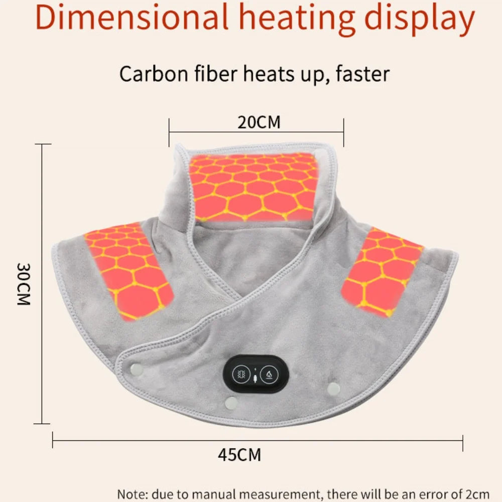 Neck Massager Brace Electric Heating Shoulder Pad With 3 Levels by Home for Health and Beauty