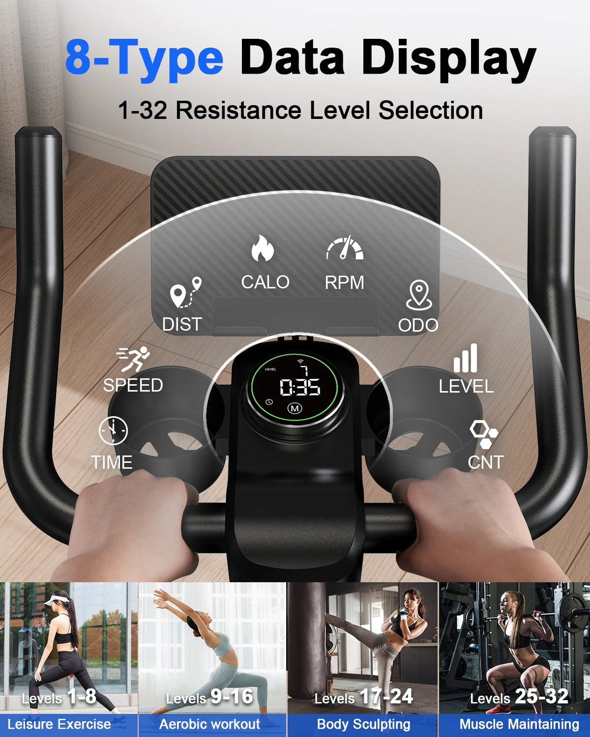 Exercise Bike, 32-Level Magnetic Resistance Stationary Bikes for Home, Low Noise Workout Cycling Bike for Home by Home for Health and Beauty