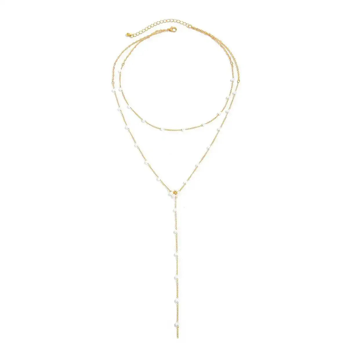 Elegant Pearl Flower Pendant Necklace Set for Women