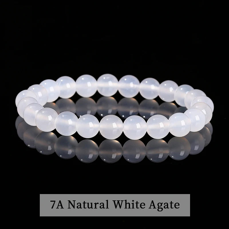 JD Natural Stone Beads Bracelet Amethyst Tiger Eye Crystal Quartz Agate Gem Beads Bangles Women Men Reiki Healling Jewelry Gift by Home for Health and Beauty