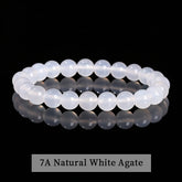JD Natural Stone Beads Bracelet Amethyst Tiger Eye Crystal Quartz Agate Gem Beads Bangles Women Men Reiki Healling Jewelry Gift by Home for Health and Beauty