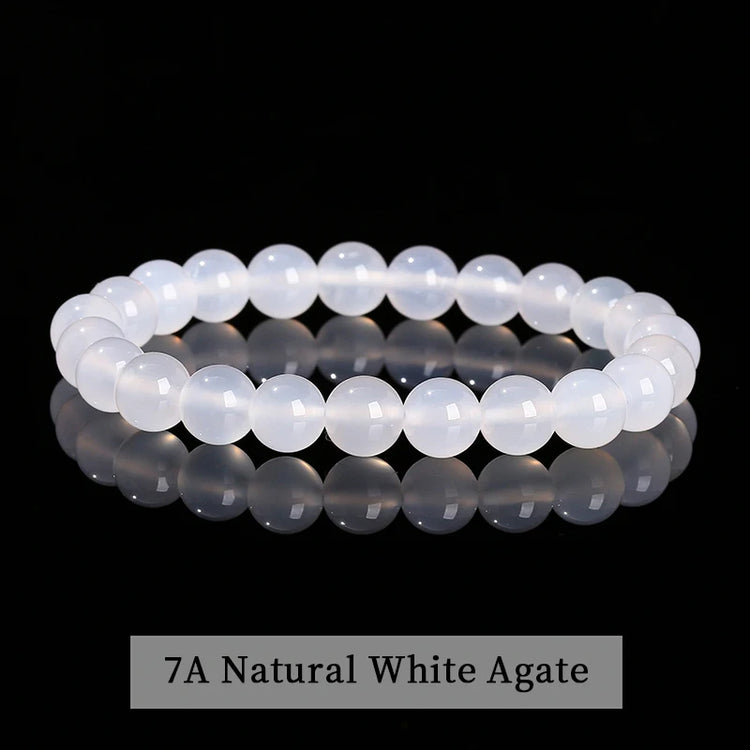 JD Natural Stone Beads Bracelet Amethyst Tiger Eye Crystal Quartz Agate Gem Beads Bangles Women Men Reiki Healling Jewelry Gift by Home for Health and Beauty