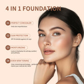 4 In 1 Foundation Long-wearing Moisturizing Waterproof Concealer Even Skin Tone SPF 30 Liquid Hydrating Full Coverage Concealer by Home for Health and Beauty