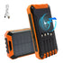 Solar Power Bank Wireless Fast Charging 36000mAh 15W Large Capacity Power LED Outdoor 4 Built-in Charging For iPhone Samsung by Home for Health and Beauty