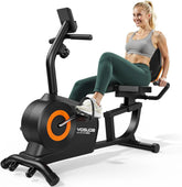 Recumbent Exercise Bike for Home,Magnetic Staionary Bike with Adjustable Seat,350LB Capacity,LCD Monitor by Home for Health and Beauty
