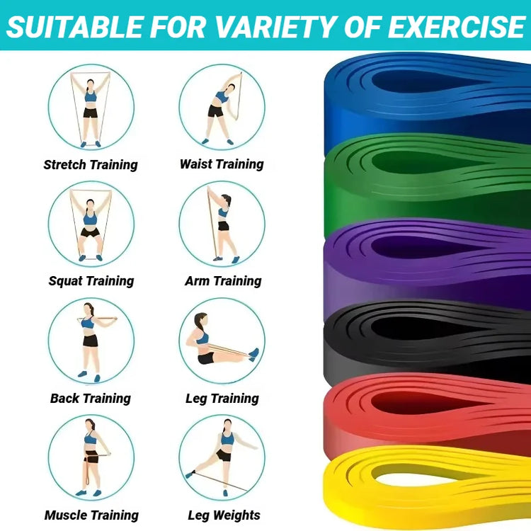 1/5Pcs Tpe Elastic Band Resistance Strength Training Sports Fitness Latex Pull-Up Ension Thick Circle Yoga Multi-Functional Hip by Home for Health and Beauty