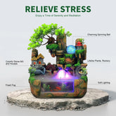 Lucky Feng Shui Money Tree Water Fountain With Resin Rockery by Home for Health and Beauty
