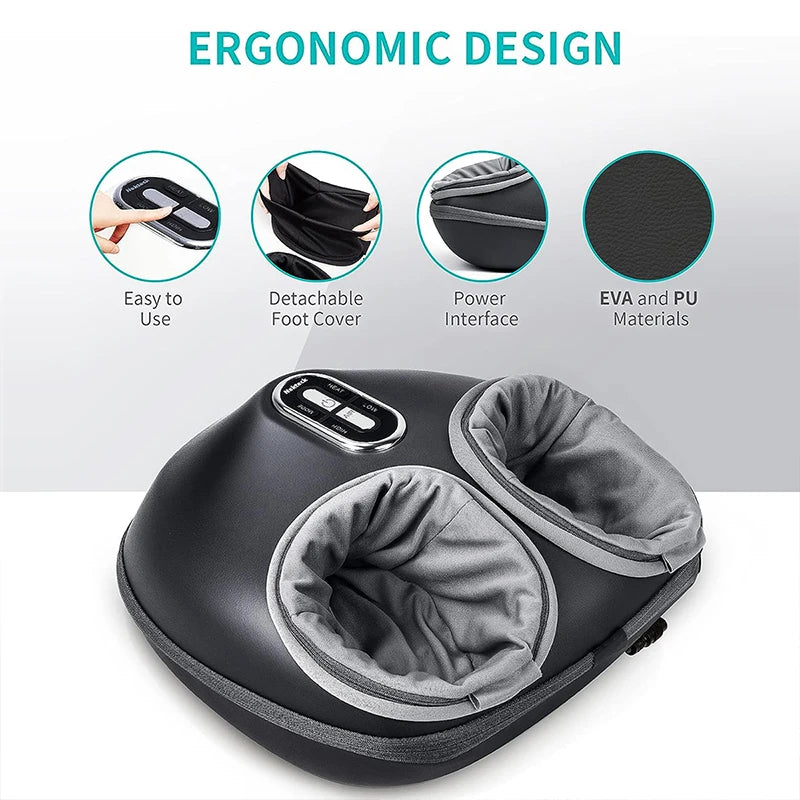 Foot Massager Electric Heating Therapy Air Compression Shiatsu by Home for Health and Beauty