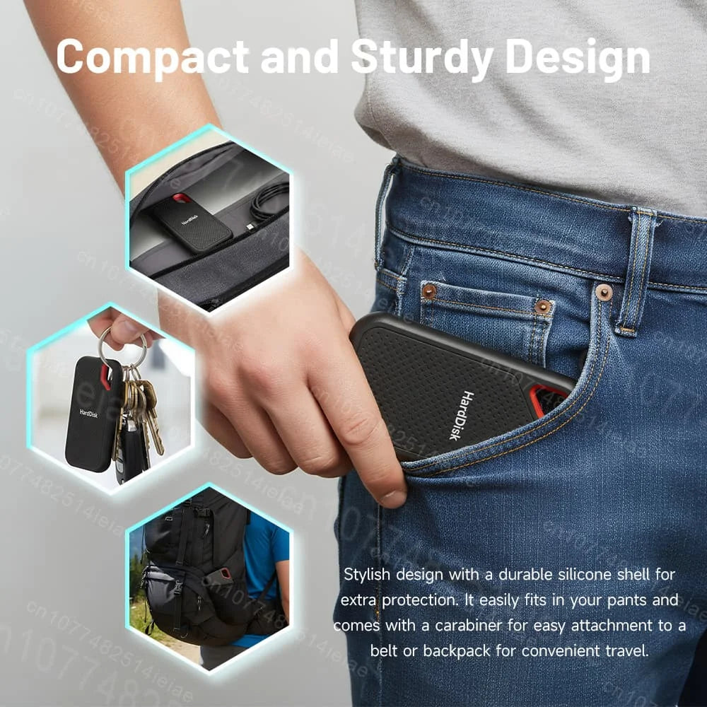Portable External SSD 2TB High Capacity Solid State Drive USB 3.2 Gen2 Ultra Fast Storage for Game Files by Home for Health and Beauty