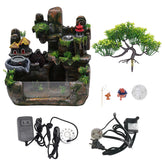 Lucky Feng Shui Money Tree Water Fountain With Resin Rockery by Home for Health and Beauty