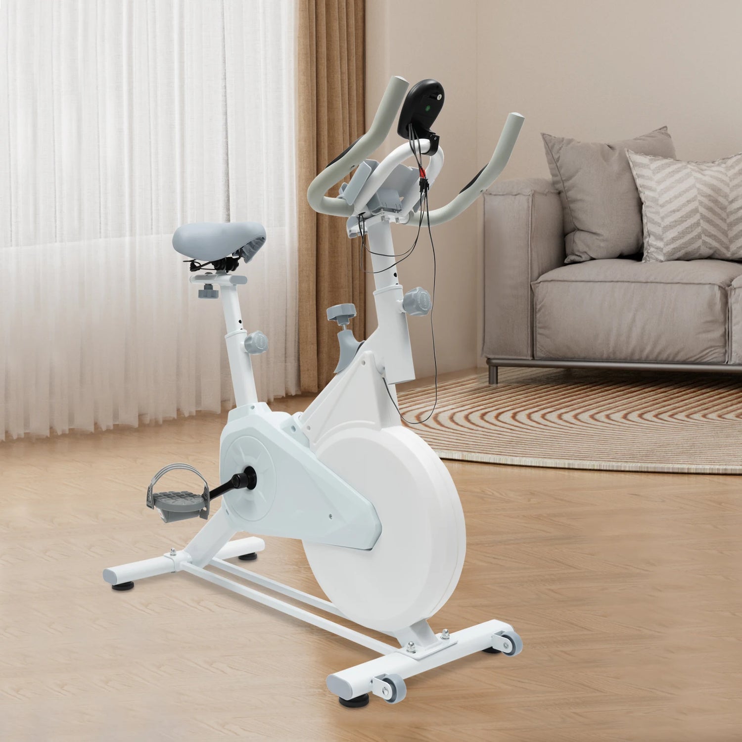 Indoor Cycling Exercise Bike With Digital Pulse Display by Home for Health and Beauty