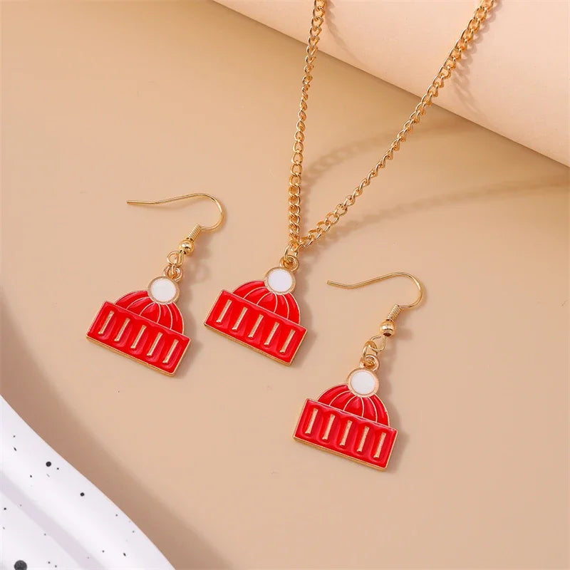 Fashion Christmas Necklace and Earrings Set for Women