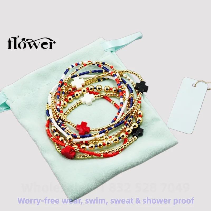 Waterproof Charm Beads Stackable Bracelets Bangles Fashion Fine Jewelry Gift For Women Anniversary Birthday by Home for Health and Beauty