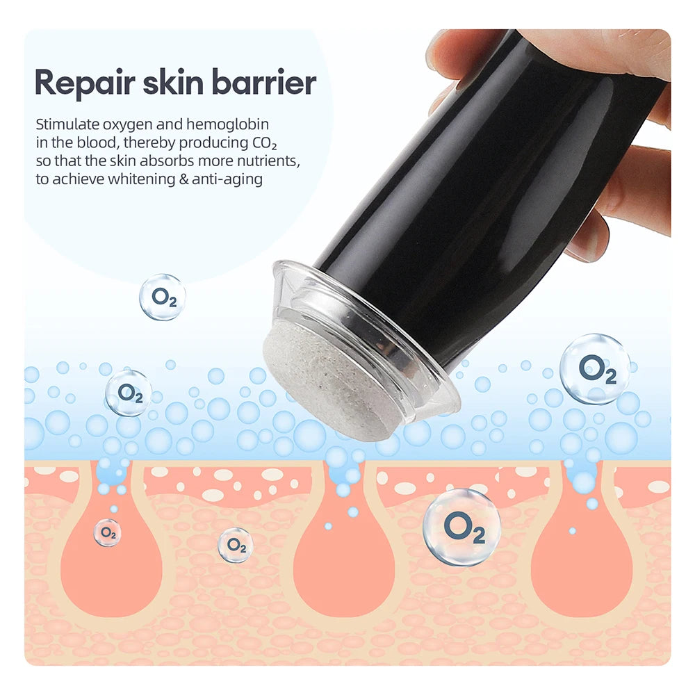 CO2 Oxygen Bubble Pen 5 Gear Vibration Oxygen Bubble Beauty Tool Deep Cleansing Pores Exfoliate LED Photon Skin Care Machine by Home for Health and Beauty