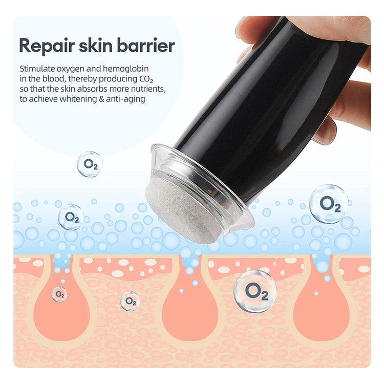 CO2 Oxygen Bubble Pen 5 Gear Vibration Oxygen Bubble Beauty Tool Deep Cleansing Pores Exfoliate LED Photon Skin Care Machine by Home for Health and Beauty