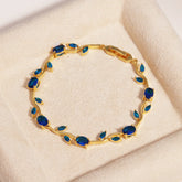 Luxury 16 Colors Sparkling Leaf Cubic Zirconia Branch Gold Silver Color CZ Crystal Bracelet Fashion Women Wedding Jewelry Gift by Home for Health and Beauty