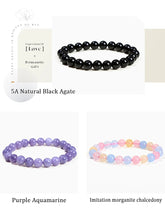 JD Natural Stone Beads Bracelet Amethyst Tiger Eye Crystal Quartz Agate Gem Beads Bangles Women Men Reiki Healling Jewelry Gift by Home for Health and Beauty