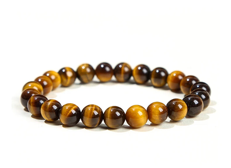 JD Natural Stone Beads Bracelet Amethyst Tiger Eye Crystal Quartz Agate Gem Beads Bangles Women Men Reiki Healling Jewelry Gift by Home for Health and Beauty