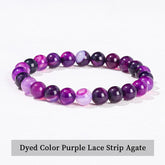 JD Natural Stone Beads Bracelet Amethyst Tiger Eye Crystal Quartz Agate Gem Beads Bangles Women Men Reiki Healling Jewelry Gift by Home for Health and Beauty