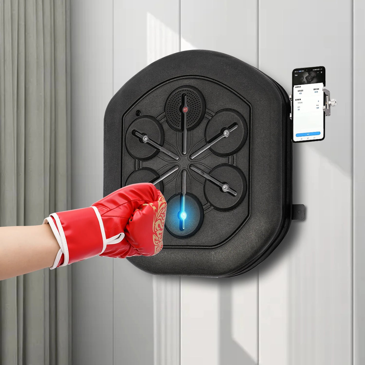 Music Boxing Machine Wall Mounted LED Light Boxing Equipment by Home for Health and Beauty