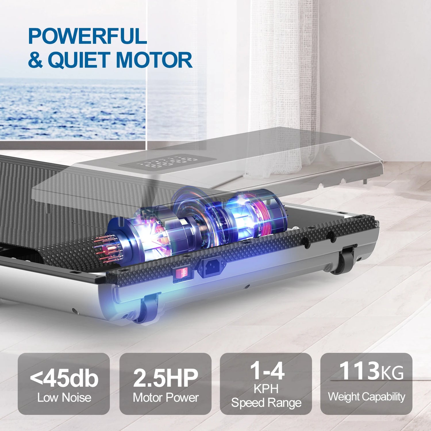 Driving Walking Pad Mini Treadmill Under Desk Quiet Portable by Home for Health and Beauty