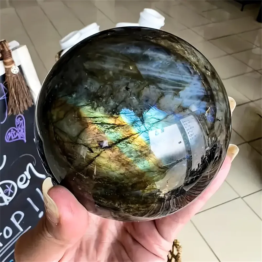 1pc Blue Light Violet Tourmaline Crystal Ball Home Decor